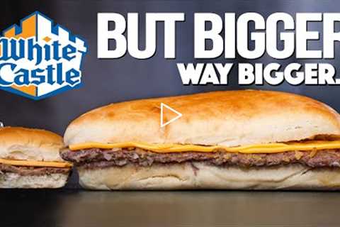 WE MADE A WHITE CASTLE SLIDER AT HOME....JUST SO MUCH BIGGER! SAM THE COOKING GUY