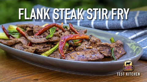 Flank Steak Stir-Fry on the Big Green Egg