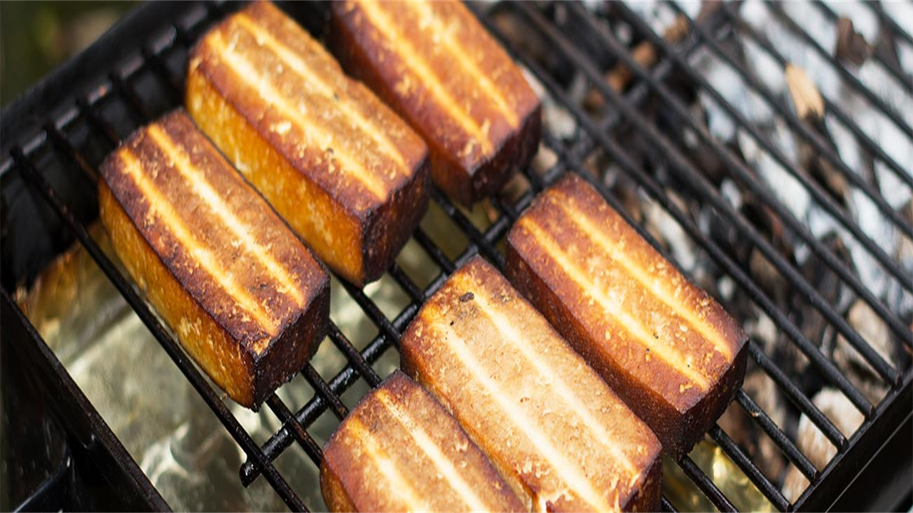 Tofu Grilled on a Charcoal Grill