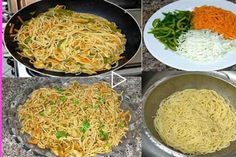 Chicken Chow mein Recipe | Chicken Spaghetti  | Hakka Noodles Recipe | Salt N Pepper