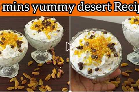 Dessert Recipe|No need to cook and bake just ready in 15 mins |creamy crunch easy dessert Recipe