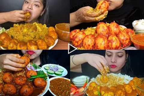 ASMR EATING EGG CURRY, RICE | INDIAN FOOD MUKBANG | EATING EGG CURRY COMPILATION