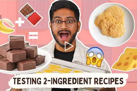 Testing ONLY Two Ingredient Recipes 😱😱 SHOCKING RESULTS | Pancakes, Cookies, Cheese Chips &..