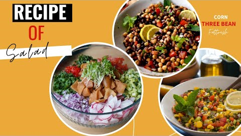 An easy guide of 3 Balanced bowls of Salads / Full Recipes