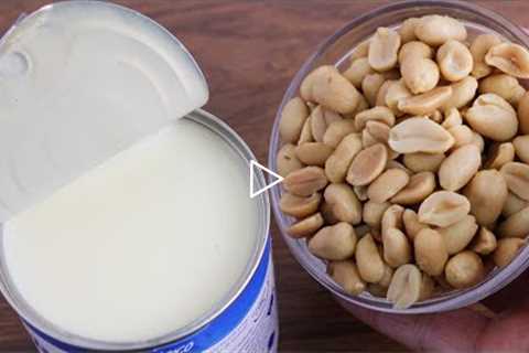 mix condensed milk with peanuts! You will be amazed! Dessert in a minute! no baking !