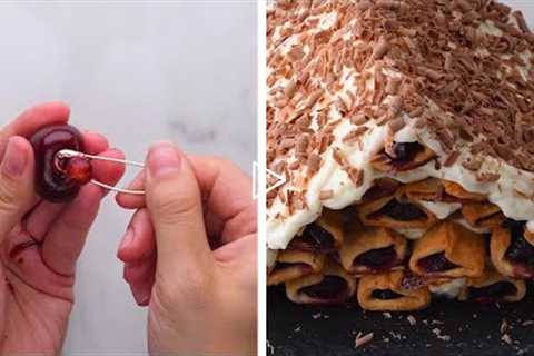 This unique log stack cake will bring you to the winter wonderland!