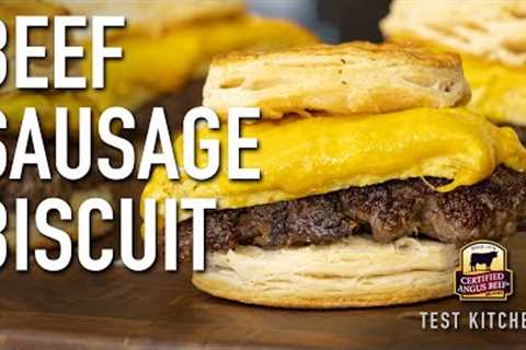 Beef Sausage Biscuit Breakfast Sandwich Recipe