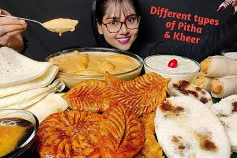 Eating Kheer & Bengali Pitha | Indian Sweets | Asmr Eating | Big Bites | Mukbang | Sweets Asmr