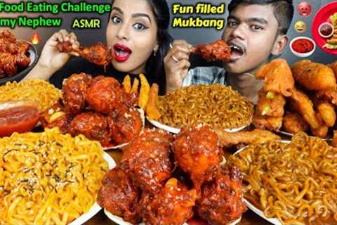 Eating Spicy Cheesy Noodles,Korean Chicken Fire noodles Street Food ASMR Eating Mukbang Challenge