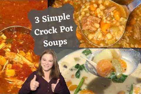 3 Amazing and Simple Crock Pot Soups - Best Soups for Cold Weather!!
