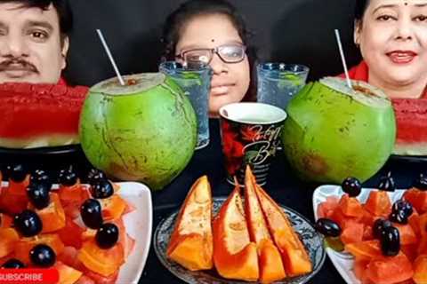 ASMR COLORFUL FRUIT PLATTER EATING CHALLENGE|FRUIT CHAAT STREET FOOD| MAHA SHIVARATRI SPECIAL| #food