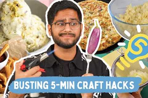 BUSTING *FAKE* 5 MIN CRAFT HACKS | WEIRDEST KITCHEN HACKS EVER😂😂 TESTED BY SHIVESH