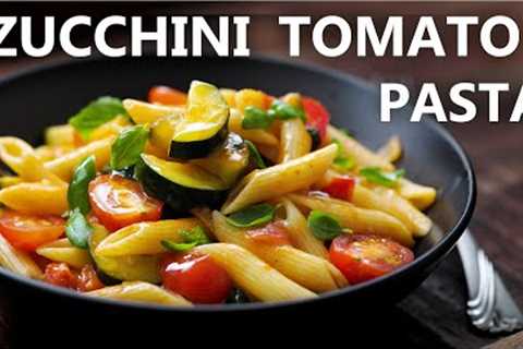 Zucchini Tomato Pasta Recipe | Easy Vegetarian and Vegan Recipes | Italian Tomato Pasta