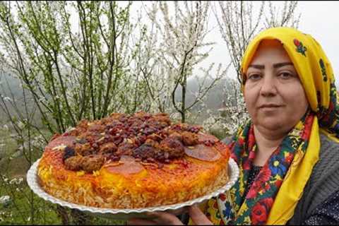 The most delicious Iranian Reshteh Polo - Village reshte polo recipe