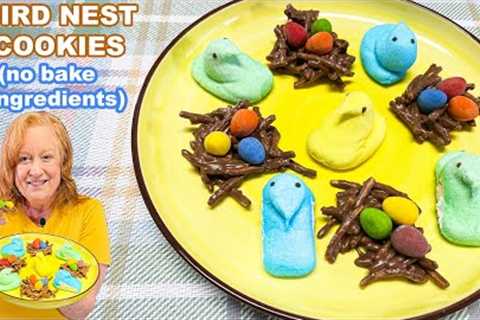 BIRD NEST COOKIES, No Bake Haystacks Easter Treat