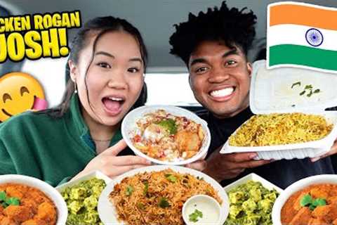 We Tried INDIAN Food for the FIRST TIME! (ROGAN JOSH, PANEER, DAHI BHALLA CHAAT, BIRYANI) *PART 3*