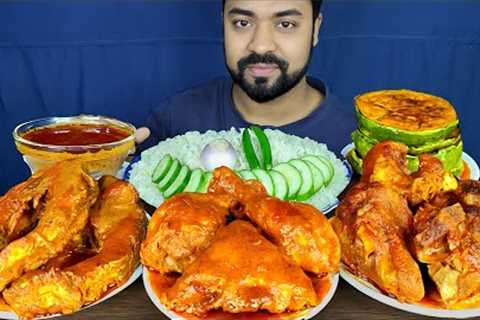 SPICY MUTTON CURRY, CHICKEN CURRY, FISH CURRY, BRINJAL FRY, RICE, SALAD ASMR MUKBANG EATING SHOW ||