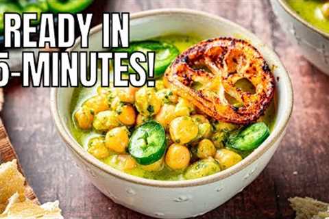 Healthy Chickpea Recipe with Pesto (Pesto Chickpeas)