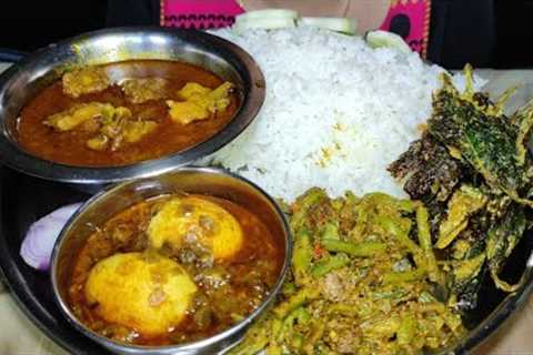 Eating Show- Chicken Curry, Egg Curry, Pakoda, Dry Fish Sabji *INDIAN FOOD EATING* MUKBANG SHOW
