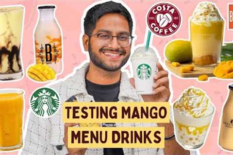 TESTING DIFFERENT MANGO DRINKS 🥭😱STARBUCKS, COSTA COFFEE, BLUE TOKAI, THIRD WAVE..WHAT DID I LIKE?