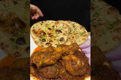 Chicken Bhuna Masala with Naan ASMR Cooking #shorts #food #cooking #youtubeshorts #viral #chicken