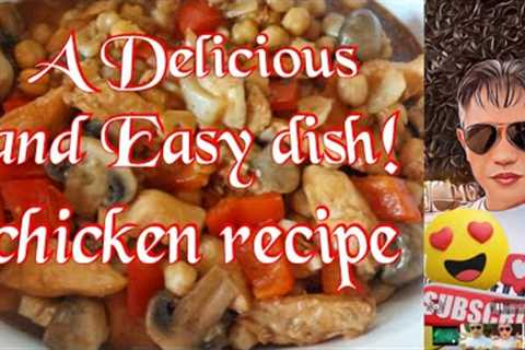 Chicken With Mushrooms And Chickpeas - A Delicious And Easy Dish!#cooking #cookingrecipes #video