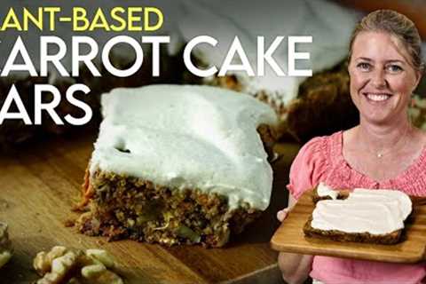 Indulgent Plant-Based Carrot Cake Bars 🥕 Cake for Breakfast?!