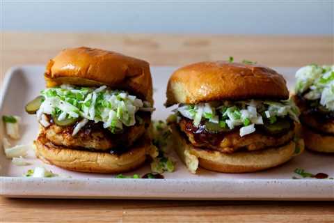 smashed chicken meatball sliders