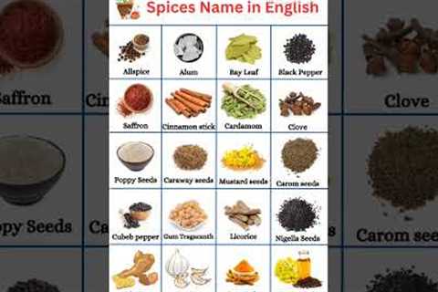 Indian spices-glossary of Indian spices name in english #shorts