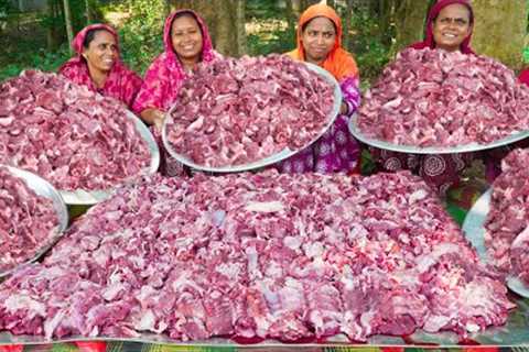 Boneless Buffalo Meat Tehari - EID feast - Biriyani Style Polao Rice Meat Tehari Cooking in Village