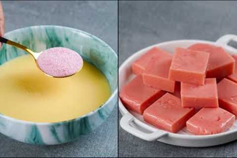 I COMBINED CONDENSED MILK WITH JELLO POWDER & MAKE THIS JELLY DESSERT | NO-BAKE JELLO DESSERT..
