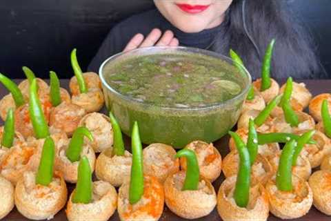 ASMR EATING SPICY PANIPURI *FOOD VIDEOS*