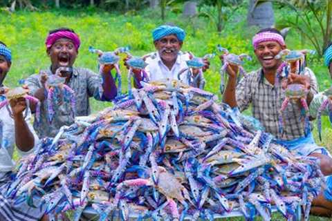 1000 BIG SIZE CRABS | Big Blue Crab Fry Recipe Cooking in Village | Seafood Recipe | Crab Recipe