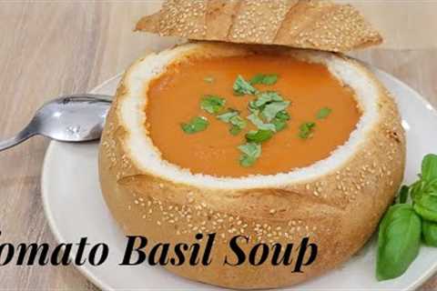 Gourmet Tomato Basil Soup in Bread Bowl Recipe | Culinary Delights
