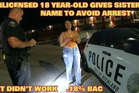 Bodycam DUI Arrest - 18 Year-Old Woman Arrested for DUI and 4 Other Charges