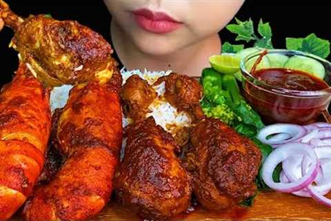 MUKBANG EATING||SPICY CHICKEN LEG CURRY, PRAWN CURRY & WHITE RICE