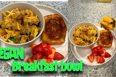 Vegan Breakfast bowl | Chicken, potatoes, spinach, cheese & egg