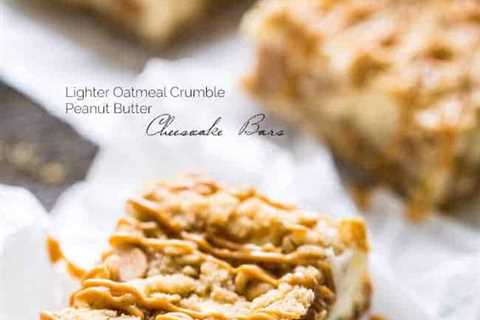 Healthier Peanut Butter Cheesecake Bars with Oatmeal Crumble {Whole Wheat + Super Simple}