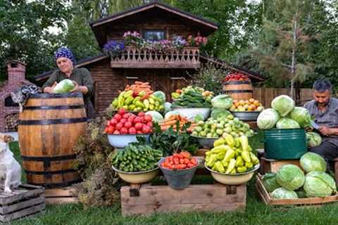 Pickling  Seasonal Vegetables in a 200 Liter Wooden Barrel