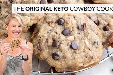 Big Beautiful KETO COWBOY COOKIES! Perfect chewy crisp texture!