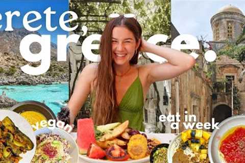 eat & cook with me in Crete Greece! | Simple vegan travel meals ( what I eat in a week ) ep..