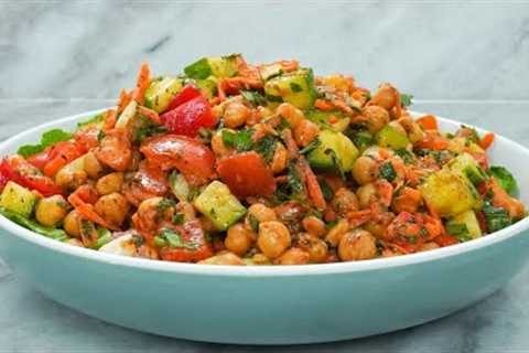 High Protein Chickpea Salad (Plant-based) | Healthy Salad Recipe for Vegetarian and Vegan Diet
