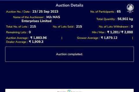 SPICES BOARD LIVE E-AUCTION  25/09/2023 - MAS