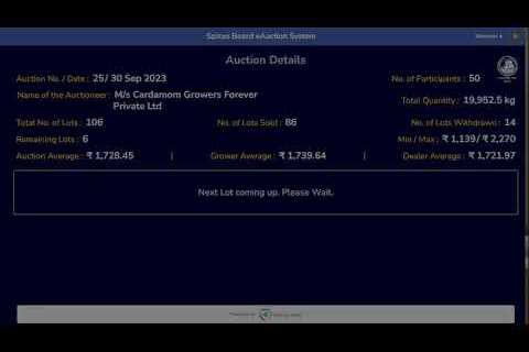 SPICES BOARD LIVE E-AUCTION - 30 SEPTEMBER 2023 - CGF