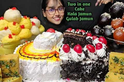 Eating Indian Sweets, Rasgulla, Gulab Jamun , Black Forest Cake | Big Bites | Asmr Eating | Mukbang