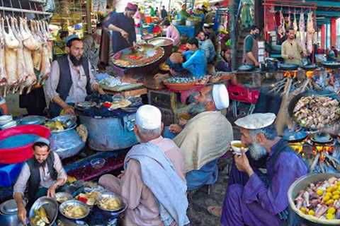 Breakfast in Afghanistan | Traditional morning street food | Liver Fry | Rush Dumpukht