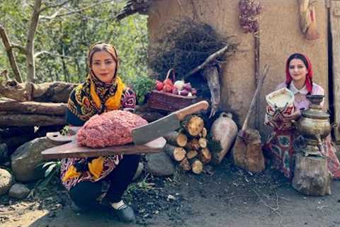 Cooking Rice Stuffed with Minced Meat and Walnuts Recipe! Outdoor Kitchen