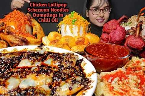 Eating different types of Noodles, Chicken lollipop, Spicy Momo | Big Bites | Mukbang | Asmr Eating