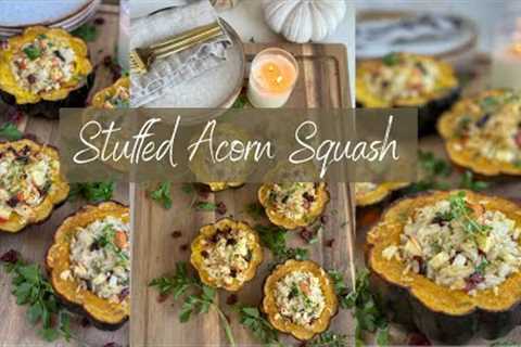 Stuffed Acorn Squash// Plant Based Thanksgiving
