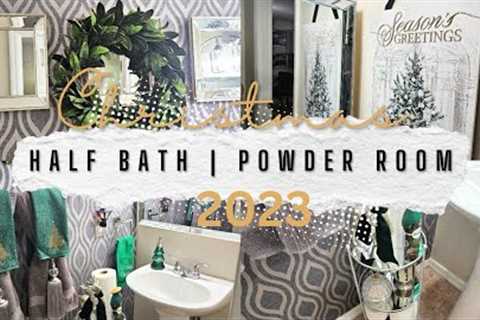 Christmas Half Bath/Powder Room 2023 | Small Bathroom Decorating Ideas